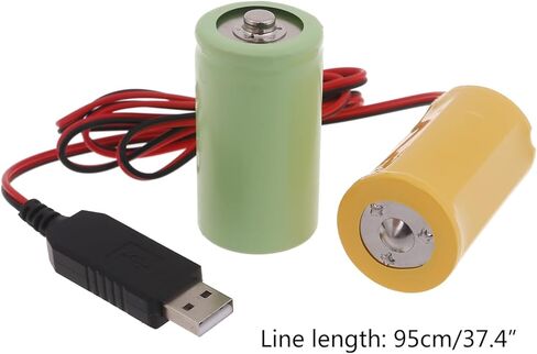 Universal LR20 D Battery Eliminators USB Powered Cable Replace 2Pcs 1.5V D Size Battery for Toy Controllers Flashlight in Kuwait