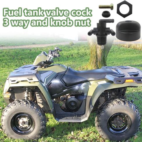 Fuel Tank Valve Petcock 3 Way & Knob NUT Fit for Polaris 1997-2004 Sportsman 500 HO, Replace# 7052161 5432559 in Kuwait