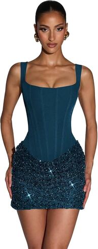 Short Sequin Homecoming Dresses for Teens 2026 Sparkly Tight Satin Corset Mini Cocktail Prom Dress in Saudi Arabia