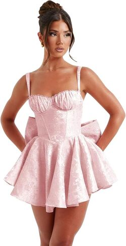 BONOYUER Satin Homecoming Dresses for Teens Short Prom Dress with Bow Cute Corset Birthday Party Gown in Saudi Arabia