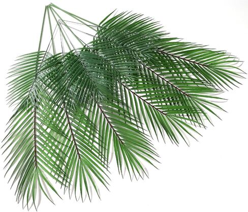 Zeyune 24 Pcs Easter Artificial Palm Leaves 28.74" and 15.35" Fake Palms Branches with Stems Frond Tropical Plant for Palm Sunday Flower Arrangement Home Kitchen Luau Party Table Decor in Saudi Arabia
