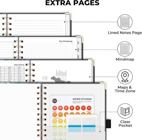 AHGXG Academic Planner 2026-2027, July 2026 - June 2027, Weekly and Monthly, 5.7" x 8.3", Hardcover, Spiral-Bound, for Women, Teacher, Student, School, 12-Month Tabs (Colourful Tree) in Kuwait
