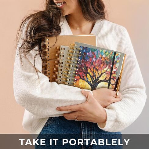 AHGXG Academic Planner 2026-2027, July 2026 - June 2027, Weekly and Monthly, 5.7" x 8.3", Hardcover, Spiral-Bound, for Women, Teacher, Student, School, 12-Month Tabs (Colourful Tree) in Kuwait