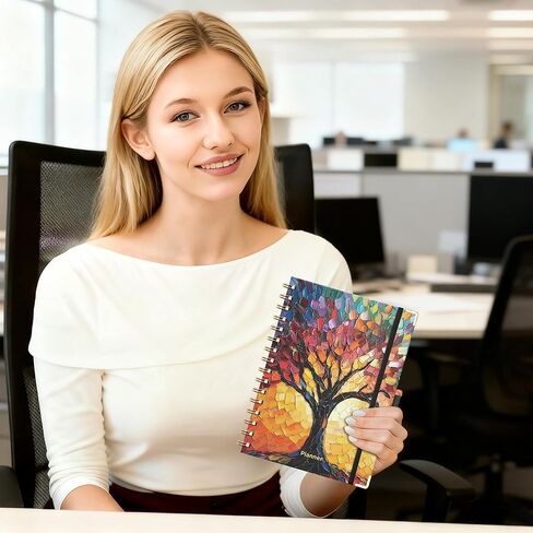 AHGXG Academic Planner 2026-2027, July 2026 - June 2027, Weekly and Monthly, 5.7" x 8.3", Hardcover, Spiral-Bound, for Women, Teacher, Student, School, 12-Month Tabs (Colourful Tree) in Kuwait