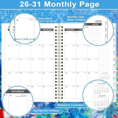 2026-2031 Monthly Planner - JUL 2026 - JUN 2031, 8.5" x 6.4", 5 Year Monthly Calendar 2026-2031, 60-Month Planner with Tabs, Inner Pocket, Golden Stamping in Kuwait