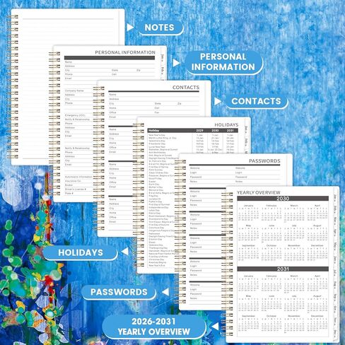 2026-2031 Monthly Planner - JUL 2026 - JUN 2031, 8.5" x 6.4", 5 Year Monthly Calendar 2026-2031, 60-Month Planner with Tabs, Inner Pocket, Golden Stamping in Kuwait