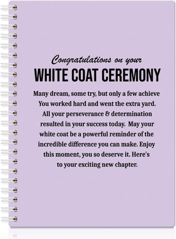 XQLZY Congratulations On Your White Coat Ceremony Purple Spiral Notebook, White Coat Ceremony Gifts for Daughter Son, Med School Graduation Gifts for Physical Therapy Doctor Nurse Medical Student in Saudi Arabia