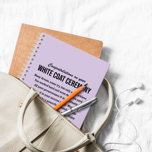 XQLZY Congratulations On Your White Coat Ceremony Purple Spiral Notebook, White Coat Ceremony Gifts for Daughter Son, Med School Graduation Gifts for Physical Therapy Doctor Nurse Medical Student in Saudi Arabia