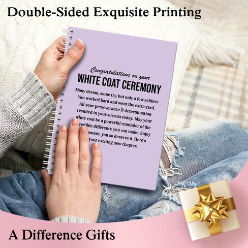 XQLZY Congratulations On Your White Coat Ceremony Purple Spiral Notebook, White Coat Ceremony Gifts for Daughter Son, Med School Graduation Gifts for Physical Therapy Doctor Nurse Medical Student in Saudi Arabia