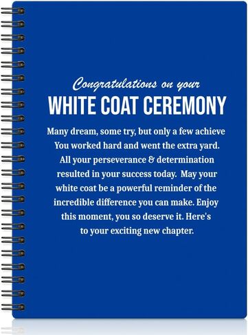 XQLZY Congratulations On Your White Coat Ceremony Purple Spiral Notebook, White Coat Ceremony Gifts for Daughter Son, Med School Graduation Gifts for Physical Therapy Doctor Nurse Medical Student in Saudi Arabia