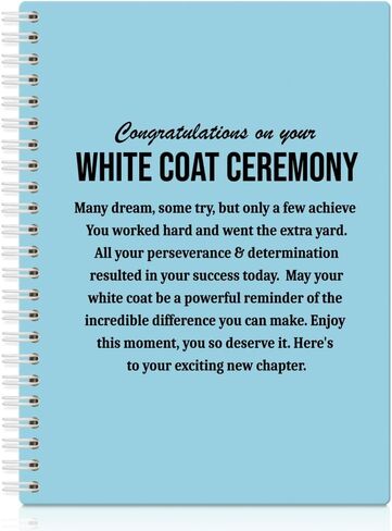 XQLZY Congratulations On Your White Coat Ceremony Purple Spiral Notebook, White Coat Ceremony Gifts for Daughter Son, Med School Graduation Gifts for Physical Therapy Doctor Nurse Medical Student in Saudi Arabia