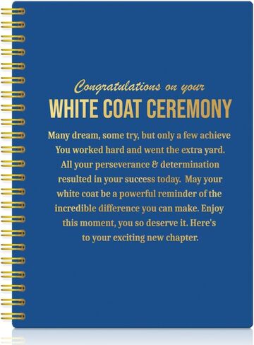 XQLZY Congratulations On Your White Coat Ceremony Purple Spiral Notebook, White Coat Ceremony Gifts for Daughter Son, Med School Graduation Gifts for Physical Therapy Doctor Nurse Medical Student in Saudi Arabia