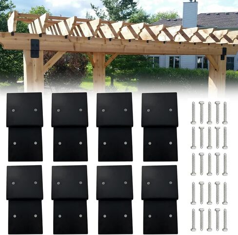 12.5" x 5" Z-Shape Brackets,Heavy Duty Steel Brackets for Wood Post to Beam Support,Double Angle Channel Profile Corner Brace for Wood Shelves Fixing Lumber Connector Pergola Brackets(4Pack) in Saudi Arabia