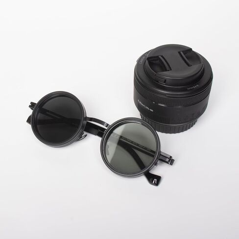 نظارات شمسية ملونة قابلة للتعديل، 1-9 Gears Steampunk Retro Metal Round Polarized Glasses مع عدسات فلتر ND in Kuwait