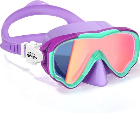 Seago Kids Swim Goggles Snorkel Mask Diving Scuba Swimming Goggles for 6-14 3-6 4-7 8-12 Kids Boys Girls Youth, Anti-Fog 180° Clear View Kids Pool Underwater Swimming Goggles with Nose Cover in Kuwait
