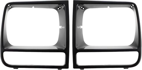 Front Right Passenger and Left Driver Side Head Light Door Insert Molding Bezel Cover Grille Trim Replacement for 1997-2001 Jeep Cherokee Black Textured Plastic CH2512157 CH2513157 55055136 55055137 in Saudi Arabia