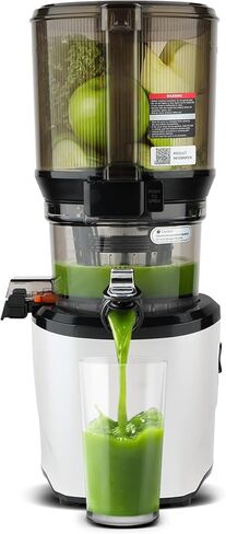Kuvings AUTO10 Cold Press Juicer White - Hands-Free Masticating Juicer With 240W Motor - Quiet Electric Juicer Machine With 100 Ounce Batching Hopper for Juice, Smoothies, Nut Milk, and Sorbets in Saudi Arabia
