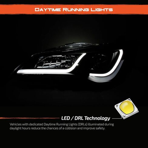 AKKON - لسيارة تويوتا كامري 2015-2017 LED ضوء أنبوب DRL زوج المصابيح الأمامية - زوج غطاء أسود in Saudi Arabia