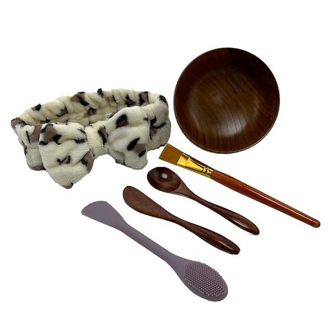 Face Mask Mixing Bowl Set Bamboo,8 Pcs Diy Facemask Mixing Tool Kit With Facial Mask Bowl,Spatula,Spoon,Brush,Empty Refilable Lotion Pump Bottle,Cream Jar and Dropper Bottle and Tray in Saudi Arabia