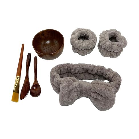 Face Mask Mixing Bowl Set Bamboo,8 Pcs Diy Facemask Mixing Tool Kit With Facial Mask Bowl,Spatula,Spoon,Brush,Empty Refilable Lotion Pump Bottle,Cream Jar and Dropper Bottle and Tray in Saudi Arabia