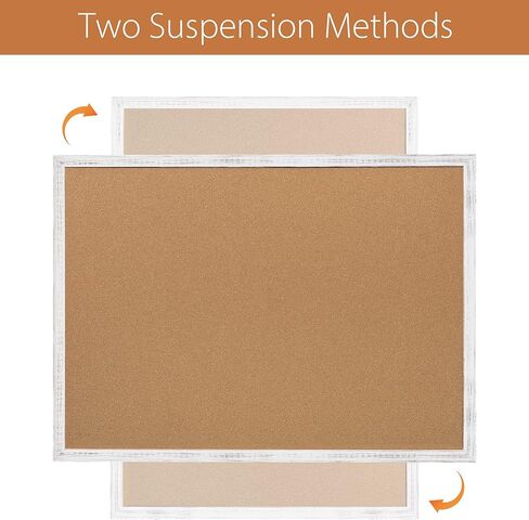 لوحة إعلانات Board2by Cork Board مقاس 36 × 48، لوحة فلين بإطار خشبي أبيض مقاس 4x3، لوحة مكتب لفلين الحائط، لوحة دبوس إشعار كبيرة مثبتة على الحائط مع 16 دبابيس دفع للمدرسة والمنزل والمكتب in Kuwait