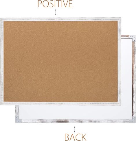 لوحة إعلانات Board2by Cork Board مقاس 36 × 48، لوحة فلين بإطار خشبي أبيض مقاس 4x3، لوحة مكتب لفلين الحائط، لوحة دبوس إشعار كبيرة مثبتة على الحائط مع 16 دبابيس دفع للمدرسة والمنزل والمكتب in Kuwait