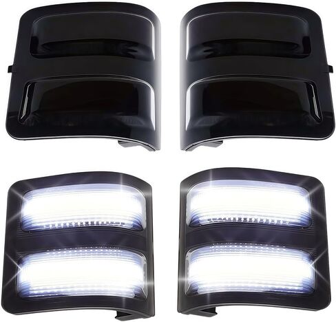 Switchback LED Side Mirror Marker Lights Compatible with 2008-2016 Ford F250 F350 F450 F550 Superduty Side Mirror Turn Signal Lights, Smoked Lens DRL Running Parking Tow 6000K White Lamp in Kuwait