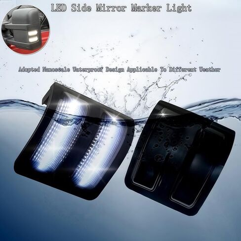 Switchback LED Side Mirror Marker Lights Compatible with 2008-2016 Ford F250 F350 F450 F550 Superduty Side Mirror Turn Signal Lights, Smoked Lens DRL Running Parking Tow 6000K White Lamp in Kuwait