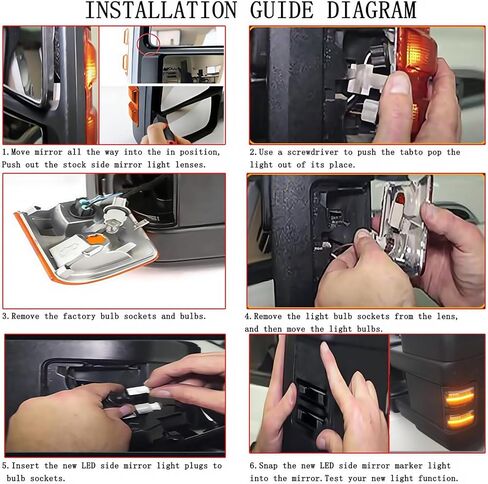 Switchback LED Side Mirror Marker Lights Compatible with 2008-2016 Ford F250 F350 F450 F550 Superduty Side Mirror Turn Signal Lights, Smoked Lens DRL Running Parking Tow 6000K White Lamp in Kuwait