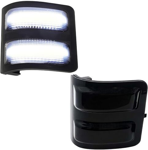 Switchback LED Side Mirror Marker Lights Compatible with 2008-2016 Ford F250 F350 F450 F550 Superduty Side Mirror Turn Signal Lights, Smoked Lens DRL Running Parking Tow 6000K White Lamp in Kuwait