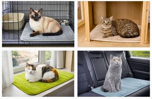 Washable Cat Bed Mat – 3-Pack for Indoor/Outdoor Use, Soft and Warm Sleeping Mat for Cats, Small Pets, Kitty, Puppy, Rabbit – Cozy Bedding for Pets Up to 20lbs in Kuwait