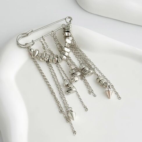 Tassel Chain Brooch,Vintage Brooches Shawl Pins Fashion Sweater Shawl Clips Collar Brooch for Women Men in Saudi Arabia