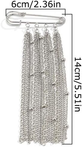 Tassel Chain Brooch,Vintage Brooches Shawl Pins Fashion Sweater Shawl Clips Collar Brooch for Women Men in Saudi Arabia