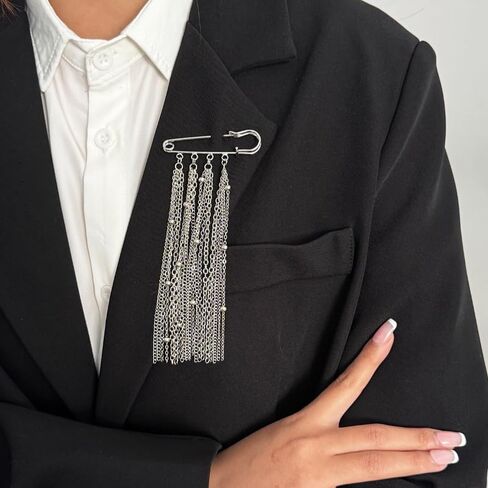 Tassel Chain Brooch,Vintage Brooches Shawl Pins Fashion Sweater Shawl Clips Collar Brooch for Women Men in Saudi Arabia