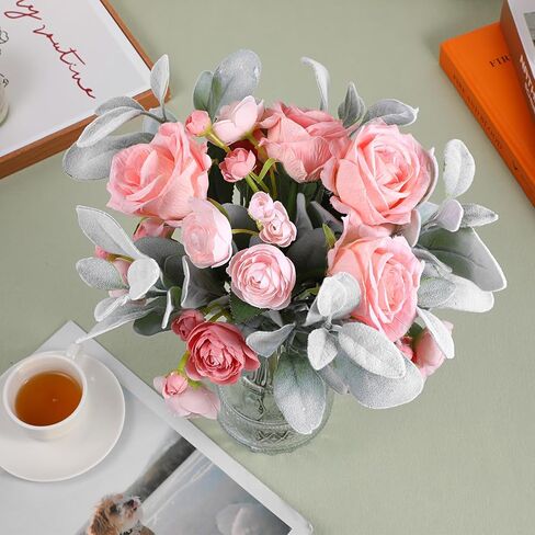 SHENLIU 20 جهاز كمبيوتر شخصى من خروف الأذن الاصطناعي ينبع 14 بوصة من أوراق المريمية المتجمعة لحفلات الزفاف باقات يختار قطعة مركزية لحفلات الزفاف في المنزل المزرعة DIY إكليل الزهور in Kuwait