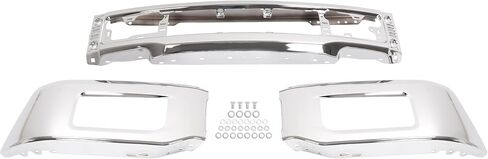 Front Bumper Face Bar Compatible with 2018-2020 Ford F-150 W/Fog Lamps Replacement For JL3Z-17757-A FO1002430 Bumper Cover Steel Chrome Silvery 3PCS in Saudi Arabia