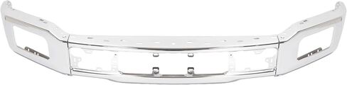 Front Bumper Face Bar Compatible with 2018-2020 Ford F-150 W/Fog Lamps Replacement For JL3Z-17757-A FO1002430 Bumper Cover Steel Chrome Silvery 3PCS in Saudi Arabia