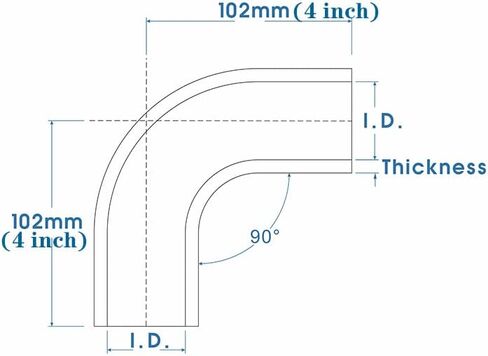 90 Degree Elbow Reducer Silicone Coupler Reinforced Hose ID 2.5" to 3" (63-76mm),4-Ply Turbo/Intercooler/Intake Piping Industrial Hydraulic in Kuwait
