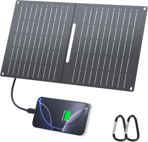 Ecosonique 8W شواحن الطاقة الشمسية المحمولة 5V USB-C الطاقة الصغيرة في حالات الطوارئ الألواح الشمسية القابلة للطي للتخييم والمشي لمسافات طويلة وحقائب الظهر للهواتف والساعات الذكية والمشجعين ومصباح يدوي وبنوك الطاقة الصغيرة وحزم البطاريات in Kuwait