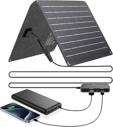 Ecosonique 8W شواحن الطاقة الشمسية المحمولة 5V USB-C الطاقة الصغيرة في حالات الطوارئ الألواح الشمسية القابلة للطي للتخييم والمشي لمسافات طويلة وحقائب الظهر للهواتف والساعات الذكية والمشجعين ومصباح يدوي وبنوك الطاقة الصغيرة وحزم البطاريات in Saudi Arabia