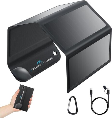 Ecosonique 8W شواحن الطاقة الشمسية المحمولة 5V USB-C الطاقة الصغيرة في حالات الطوارئ الألواح الشمسية القابلة للطي للتخييم والمشي لمسافات طويلة وحقائب الظهر للهواتف والساعات الذكية والمشجعين ومصباح يدوي وبنوك الطاقة الصغيرة وحزم البطاريات in Saudi Arabia