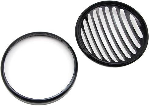 Dreamseek 5.75 inch Black Headlight Grille Cover for Harley 2004-2014 Sportster XL883 XL1200 exterior CNC Billet Aluminum Front Head Lamp Guard Grille Trim Black in Saudi Arabia