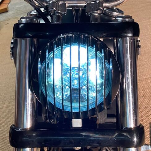 Dreamseek 5.75 inch Black Headlight Grille Cover for Harley 2004-2014 Sportster XL883 XL1200 exterior CNC Billet Aluminum Front Head Lamp Guard Grille Trim Black in Saudi Arabia