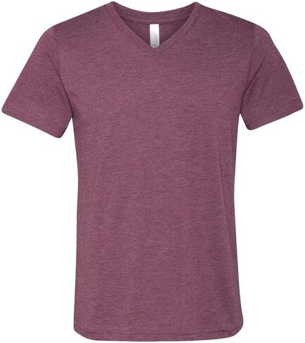 Bella + Canvas - تي شيرت ثلاثي الأكمام برقبة على شكل حرف V بأكمام قصيرة للجنسين، Maroon Triblend، XX-Large in Saudi Arabia