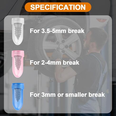 طقم سدادات الإطارات 100 قطعة براغي لإصلاح الإطارات، تتضمن 3 أحجام من البراغي في الإطارات ومقابس البراغي in Kuwait