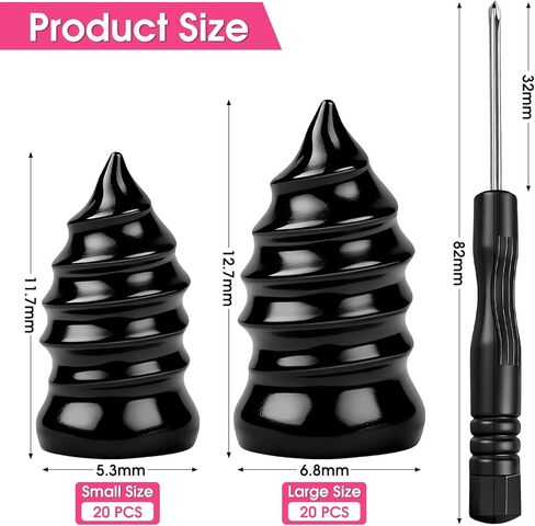 طقم أظافر مطاطي لإصلاح الإطارات 40 قطعة مع حجمين من المسامير المطاطية ومفك البراغي، لإصلاح الإطارات الفراغية السريعة في السيارات والدراجات النارية والشاحنات والدراجات (أسود) in Kuwait