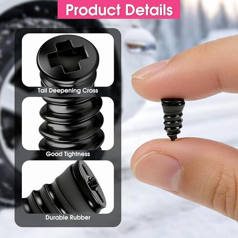 طقم أظافر مطاطي لإصلاح الإطارات 40 قطعة مع حجمين من المسامير المطاطية ومفك البراغي، لإصلاح الإطارات الفراغية السريعة في السيارات والدراجات النارية والشاحنات والدراجات (أسود) in Kuwait