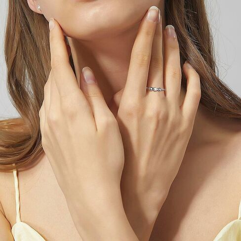 Sllaiss 925 Sterling Silver Fidget Rings for Anxiety for Women Men Beads Stress Relief Spinner Ring 14K White Gold Plated Adjustable Spinning Anti Anxiety Ring in Kuwait