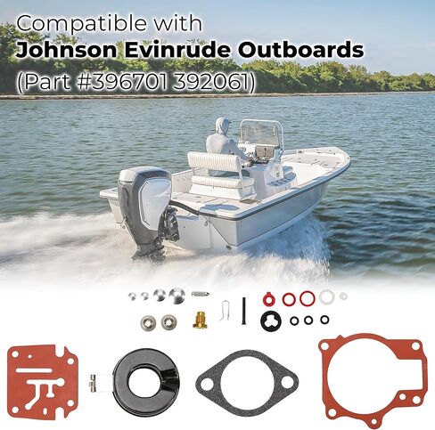 396701 مجموعة إعادة بناء المكربن ​​مع تعويم متوافق مع جونسون Evinrude 18 20 25 28 30 35 40 45 48 50 55 60 65 70 75 HP Marine Outboard Motors Carb Repair Kit يستبدل 392061 in Saudi Arabia