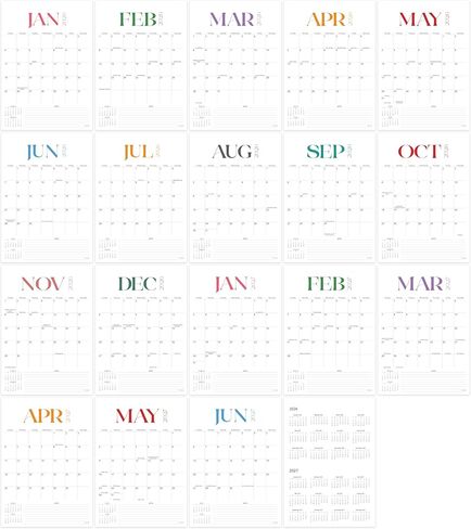 Wall Calendar 2026-2027, 18 Months, Runs From January 2026 to June 2027, 17" x 12" Large Wall Calendar with Hanger, Thick Paper, Spiral Binding, Easy to Write Down Your Plans and Daily/Elegance in Saudi Arabia